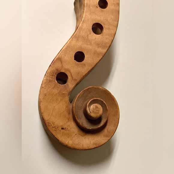 Vintage Artisan Luthier Crafted Hardwood Violin Fiddle Neck Head Raw - Picture 11 of 16